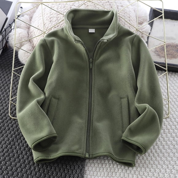 Cowsor Girls Boys Fuzzy Jackets Zip Up Stand Collar Long Sleeve Soft Jacket Cozy Warm Winter Coats with Pockets