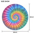 thumbnail image 6 of Rainbow Tie Dye Mandala Pattern Round Tablecloth 60"x60",Wrinkle Wipeable Table Cloth for Kitchen Dining Room Picnic Patio Party, 6 of 6
