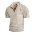 thumbnail image 1 of Birdeem Chemise de Sport Décontractée pour Homme, Col Montant, Patchwork à Boutons, Manches Courtes, 1 of 10