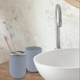 thumbnail image 4 of Vikakiooze Bathroom Cup Matte Bathroom Accessories Set 5 Pcs Modern Mouthwash Cups Bathroom Tooth Brushing Cup Set With Toothbrush Tray Home Decor, 4 of 7