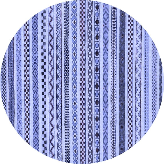 Ahgly Company Indoor Round Abstract Blue Modern Area Rugs, 6' Round
