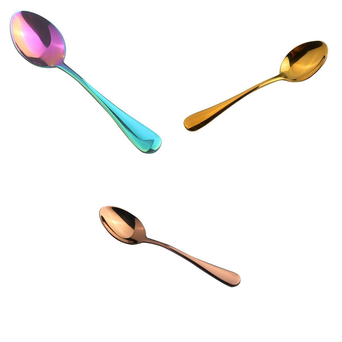 Stainless Cutlery Table Dinner Small Soup Tea Spoon Set Tableware Colorful