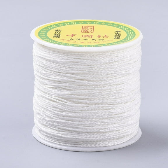 1roll Chinese Knot Nylon Thread White 0.8mm about 98.42 yards(90m)/roll