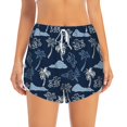 thumbnail image 4 of Lsque Hawaii Palms Printed Women's Running Shorts with Liner Pockets,Elastic Quick Dry Workout Athletic Gym Yoga Shorts,Womens High Waist Shorts-Small, 4 of 9