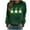 Army Green, variant on Womens St Patricks Day Shirt Cute Gnome Shirts Crew Neck Long Sleeve Tops Shamrock Graphic Sweatshirt Irish Shirts for Women