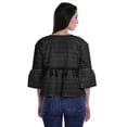 thumbnail image 2 of Moomaya T-Shirt à Manches Cloche pour Femmes Col Rond Imprimé Coton Crop Top Décontracté, 2 of 4