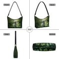 thumbnail image 4 of Kuiaobaty Cat Flowers Print Shoulder Purse for Women, Shamrock Print Leather Hobo Purse Tote Bag with Zipper Closure, Casual Travel Underarm Sling Bag for St. Patrick's Day, Green, 4 of 7
