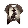 thumbnail image 4 of Sixuan Halloween Shirts for Women, Tshirts Womens Fall Fashion 2024 Plus Size Tops, Women'S Retro Witch Printed Casual Crew Neck T Shirt, 4 of 4