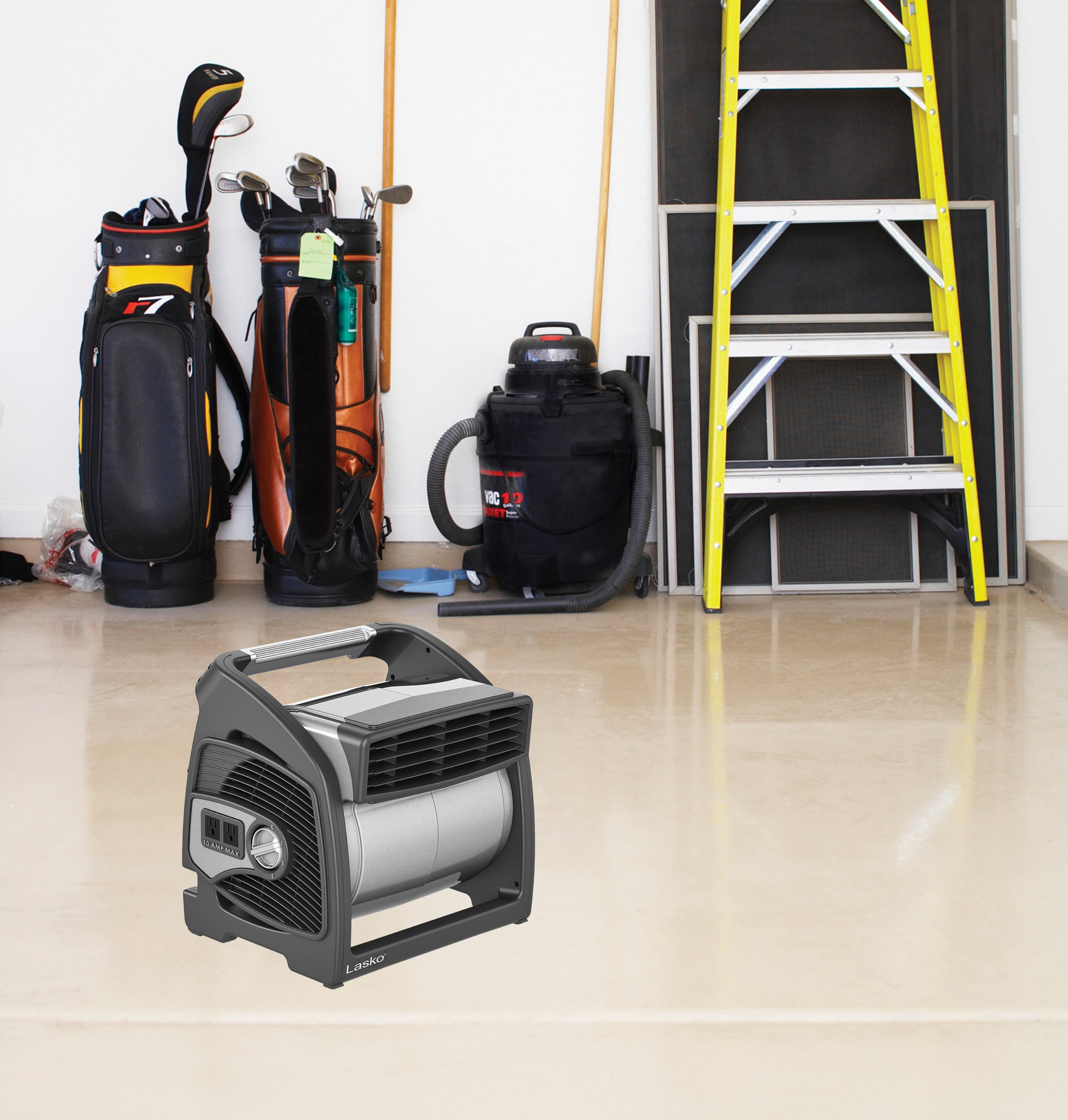 Lasko Max Performance Pivoting Utility Blower Floor Fan with Accessory  Outlet, U15701, Black - Walmart.com