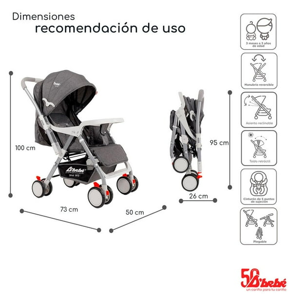 Carriola de Manubrio Reversible Baby Buggy BABY BM Beige