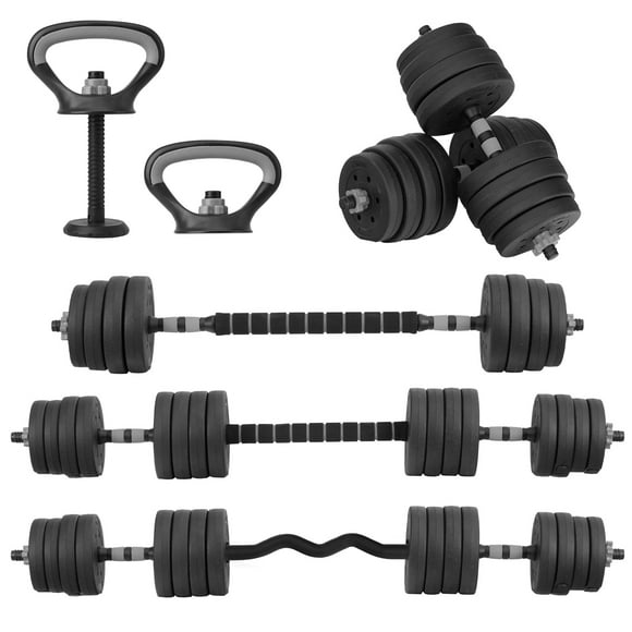 Mancuerna con Peso Ajustable Altera  AL-G40 C/ Discos de Cemento Intercambiables Mas Pesa Rusa 40Kg