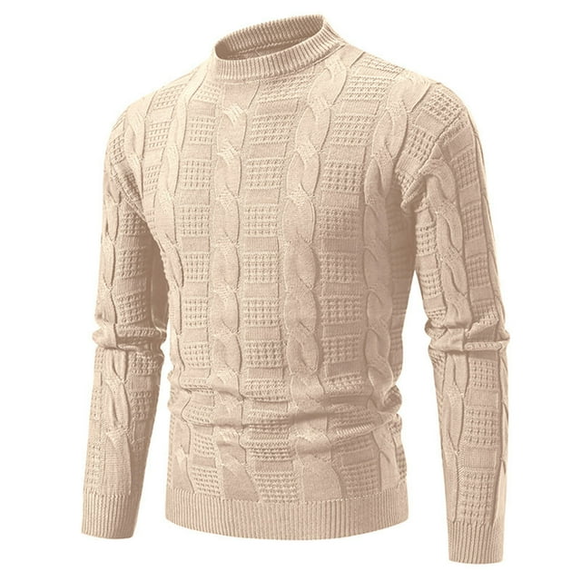 Rbaofujie Chandail en Molleton Homme Couleur Assortie Tricot Col Roulé Ample Base Chemise Chandail Kaki Chandail en Molleton Halloween