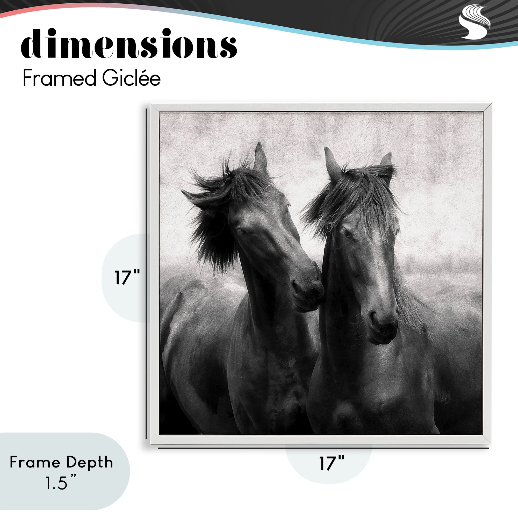 Stupell Industries Short Haired Horse Pair White Framed Giclee Art, design by Lars Van de Goor