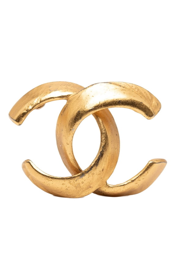 Pre-Owned Chanel Coco Mark Brooch, Gold Plated, Women's, CHANEL