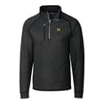 thumbnail image 2 of Men's Cutter & Buck Heather Charcoal Michigan Wolverines Mainsail Sweater-Knit Big & Tall Half-Zip Pullover Jacket, 2 of 3