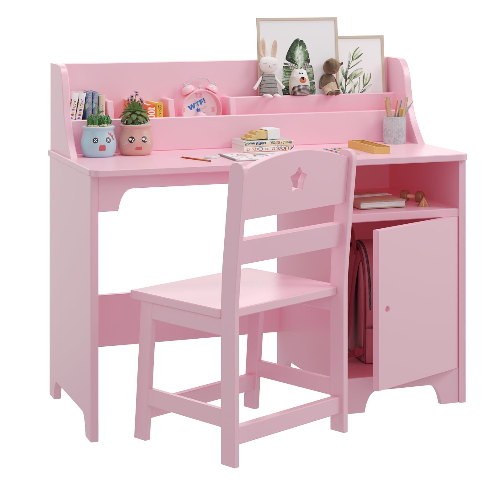 GDLF Kids Homework Desk and Chair Set, Adjustable with Whiteboard