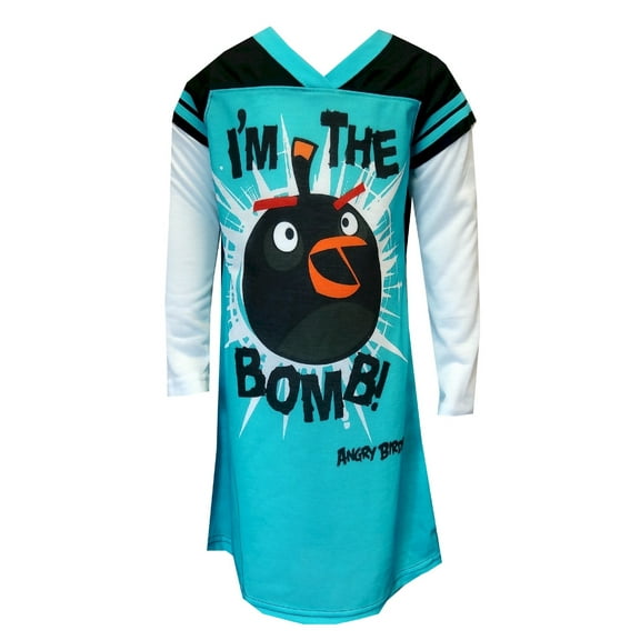 AME Sleepwear Girls Angry Birds I'm The Bomb Varsity Style Night Gown (6)