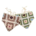 thumbnail image 3 of Unique Bargains Knitted Triangle Bandana 2 Pcs Brown Red Dark Green, 3 of 5