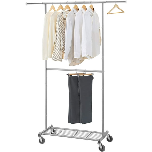 Simple Trending Standard Clothing Garment Rack, Rolling Clothes