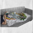 thumbnail image 6 of Wildlife Soft Flannel Fleece Blanket, Illustration of Cartoon Animals Under Rainbow Gorilla Hippo Zebra Childhood Theme, Cozy Plush for Indoor and Outdoor Use, 70" x 90", Multicolor, by Ambesonne, 6 of 6