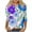 2-Blue, variant on Women's Casual 3/4 Sleeve T-Shirts Round Neck Vintage Floral Print Tunic Tops Basic Tees Blouses Work Tee Top