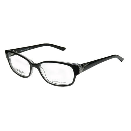 - New Smith Optics Mystic Womens/Ladies Designer Full-Rim Black / Clear Hand Made Modern Acetate Frame Demo Lenses 53-16-130 Spring Hinges Eyeglasses/Eyeglass Frame