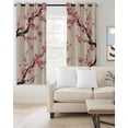 thumbnail image 2 of Spring Flowers Blackout Curtains 54 Inches Long, Country Pink Peach Blossoms Botanical Floral Thermal Insulated Black Out Curtains, Darkening Window Curtain for Bedroom Living Room 45"x54" 2 Panels, 2 of 9