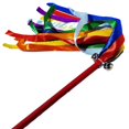 thumbnail image 5 of Gymnastic Ribbon Baton Twirling with 2 Bells Wood Rhythmic Dance Ribbons Sparkling Sensory Toy Dancing Streamers for Talent Shows ,Dance, 5 of 8