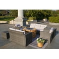thumbnail image 4 of 7-Piece Outdoor Sectional PE Rattan Conversation Sofa Set with Fire Pit Table, Grey, 4 of 9