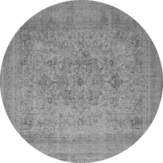 Ahgly Company Indoor Round Oriental Gray Industrial Area Rugs, 6' Round