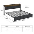thumbnail image 6 of Soonbuy Full/Queen/King Vintage Upholstered Platform Bed, Storage Headboard/USB Ports & Outlets, Gray, 6 of 6