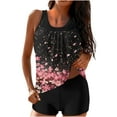 thumbnail image 2 of Nrmvnmi Tankini Swimsuits for Women 2 Piece Bathing Suits Floral Prints Round Neck Swim Tank Top with Boy Shorts Modest Swimwear Mothers Day Gifts, 2 of 6