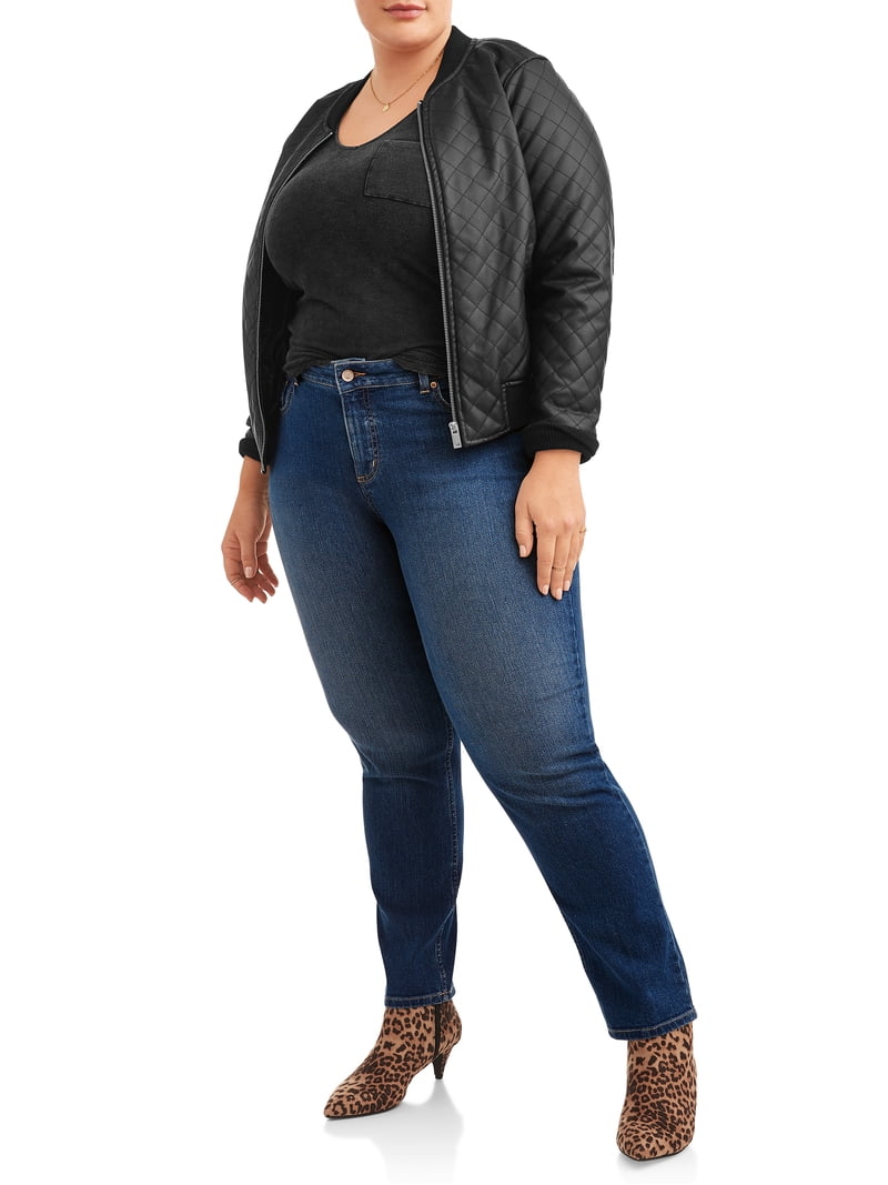 Just My Size Women's Plus Size Straight Leg Stretch Jeans with