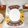 thumbnail image 5 of jejeloiu Farm Animal Horse Twin Sheet Sets,Aztec Geometric Pattern Twin Fitted Sheet,Orange Sunflower Floral Flat Sheet For Adults,Microfiber Bedroom Decor,3 Pieces, 5 of 7