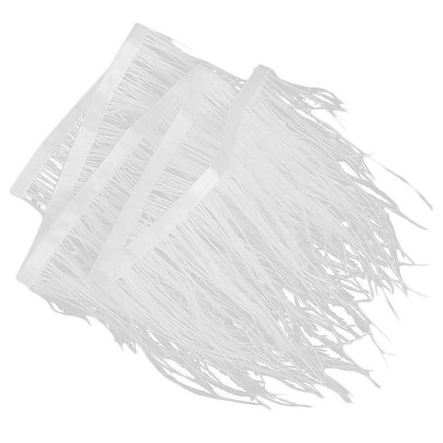 Ostrich Bordure à Franges en Plumes Couture de Costumes Artisanat Déco Couture de Costumes 9-15 cm Blanc