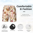 thumbnail image 3 of Logiee Key Lock And Flowers Print Men's Swim Trunk,Quick Dry Board Shorts ,Men's Swim Trunks with Compression Liner, Bathing Suits with Pockets-XX-Large, 3 of 6