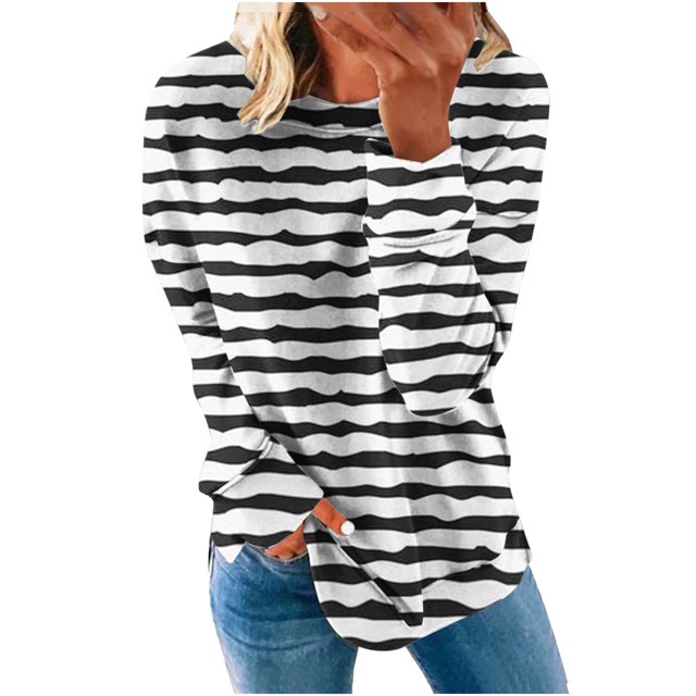 2023 Chandail en Molleton de Mode pour Femmes 50 % de Rabais Liquidation Mode Imprimé T-shirt Ample Manches Longues Blouse Col Rond Hauts Décontractés Chandail en Molleton