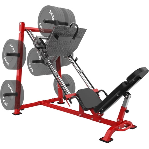 ChaoLink Leg Press Machine with Calf Block - Adjustable Home Gym Equipment with Barbell Plate Storage