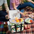thumbnail image 5 of FORMRS Insulated Cooler Bag 24 Cans Capacity Soft Leakproof Lunch Box with Side Pockets, Retro Orange Floral, 5 of 7