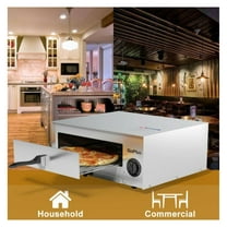 Pizza Oven, 12" Stainless Steel Electric Pizza Maker - Commercial Kitchen Countertop Oven with Timer, Removable Crumb Tray, 1450W, 120V - Fast Baking for Frozen & Fresh Pizzas