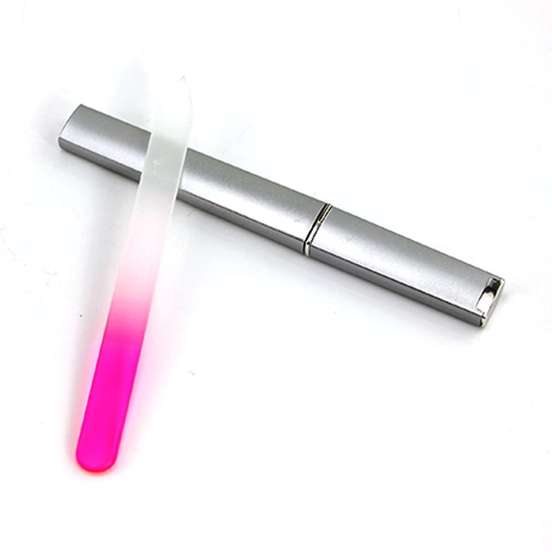 Crystal Glass Finger Nail File with Case Pedicure Fingernail File