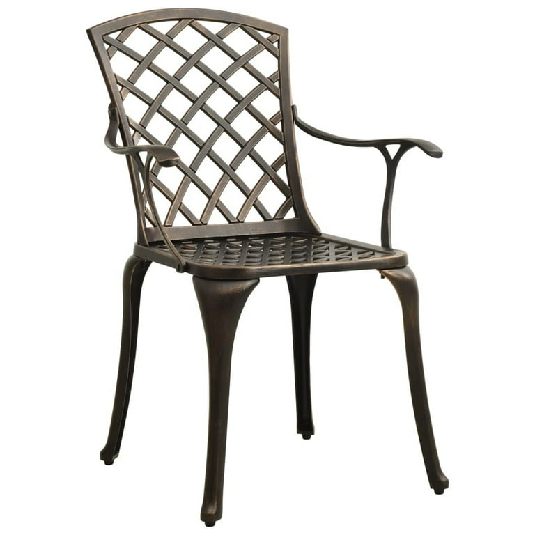 Anself 4 Piece Garden Chairs Cast Aluminum Outdoor Dining Chair