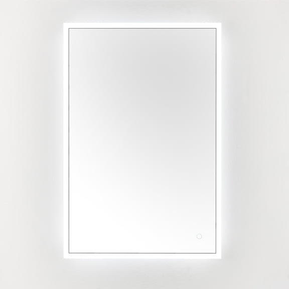 SAFAVIEH Houston 24 Inch Aluminum Led Mirror, Silver/White