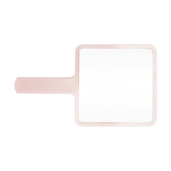 1 Pc Women Eyelash Pattern Square Handheld Mirror for Business Travel Pink Plastic Aluminum Mirror