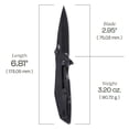 thumbnail image 5 of CRKT Slag Everyday Carry Assisted Folding Knife with Frame Lock: D2 Plain Edge Blade, Black Stainless Steel Handle, Pocket Clip,7600K, 5 of 6