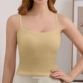thumbnail image 2 of ZyeKqe Camisole Tops for Women Spaghetti Strap Sleeveless Cropped Shirts Square Neck Undershirts Base Layer Vests Sleepwear, 2 of 9