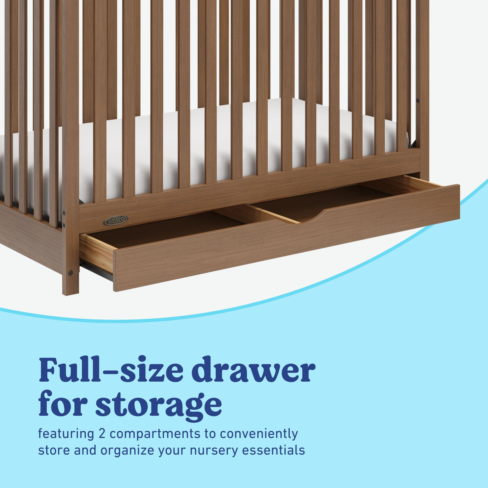 Graco Story 5-in-1 Convertible Baby Crib, Hazelnut