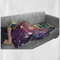 thumbnail image 5 of Alien Soft Flannel Fleece Throw Blanket, Funky and Happy Monsters Illustration on a Abstract Galactic Landscape, Cozy Plush for Indoor and Outdoor Use, 70" x 90", Purple and Multicolor, by Ambesonne, 5 of 5