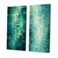 thumbnail image 3 of Designart "Coastal Bliss Abstract Cubist in Turquoise" Abstract Painting Wall Art Set Of 2 - Modern Gold Wall Decor Set Of 2, 3 of 6