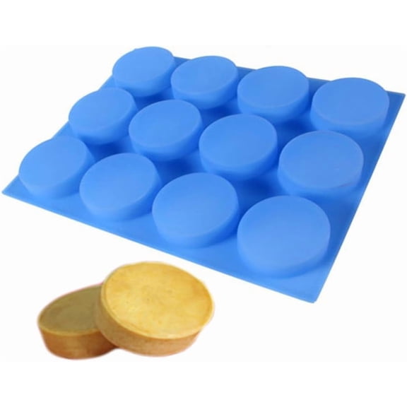 4oz Round Soap Molds, 12 Cavity Silicone Soap Molds, Cylinder Handmade Soap Molds for Soap Making Lotion Sampoo Candle Chocolate Cake Baking